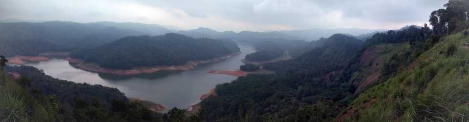 Panorama of Ponmudi reservoir