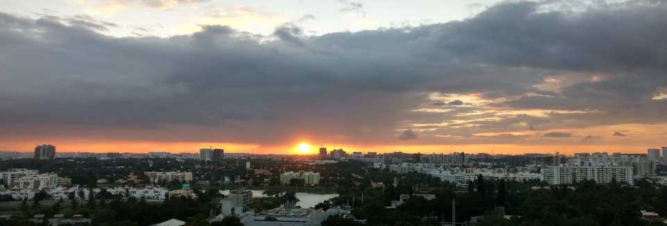 A sunset in urban India