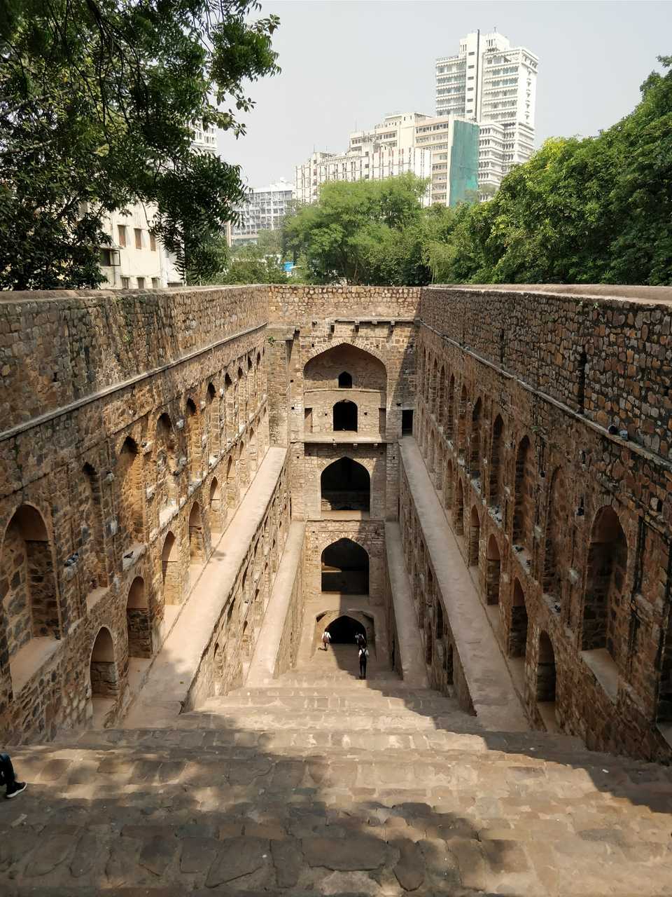 Agrasen Ki Baoli from the top of the stairs