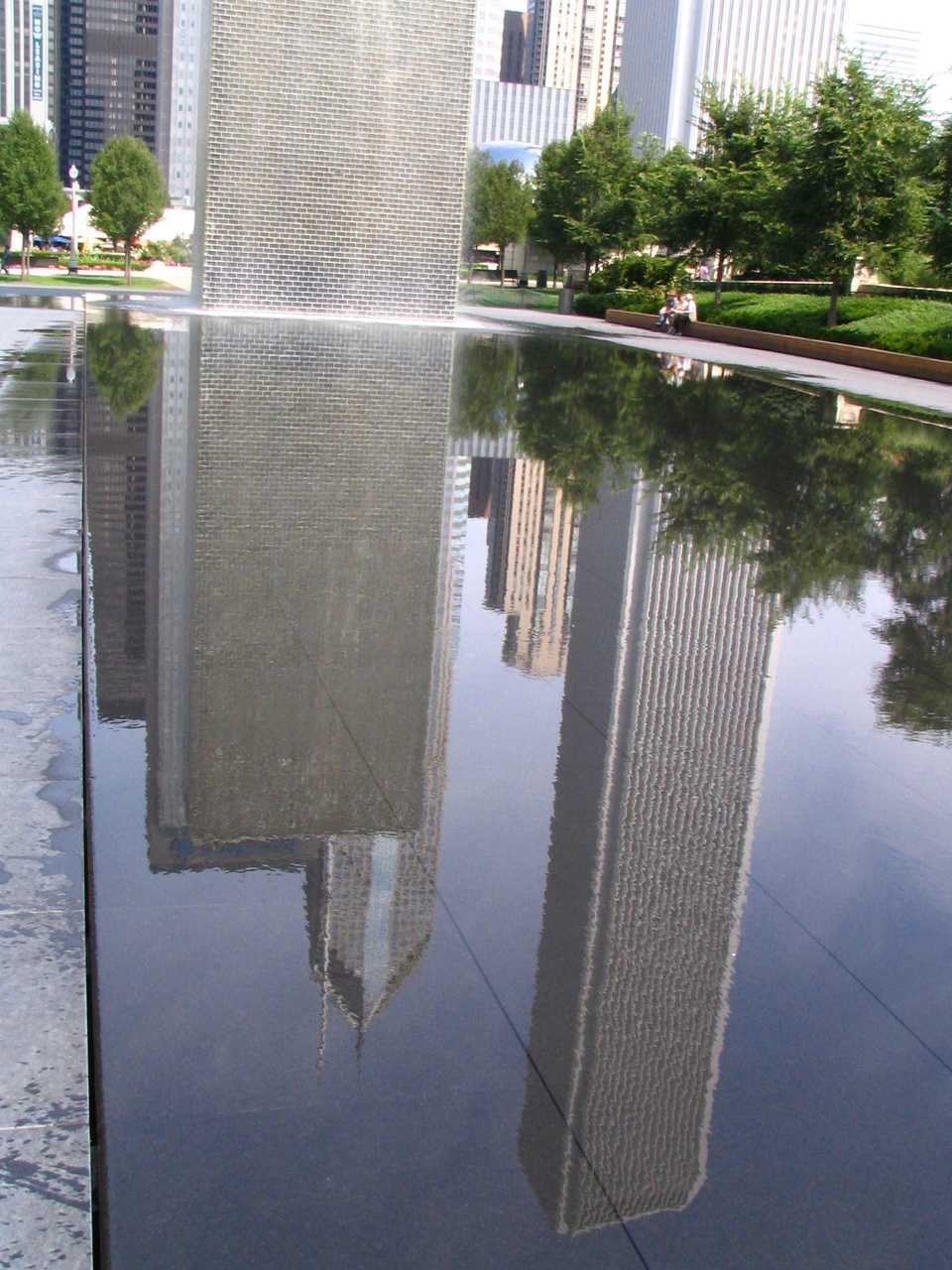 Reflection of skyscrapers in water